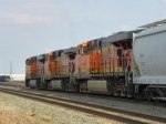 BNSF ES44DC 7229, BNSF C44-9W 4435 and BNSF ES44DC 7785